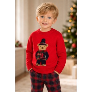 Pulover băieți iDO cu ursuleț, tricotat din bumbac și lână, 4.F221TI25RO